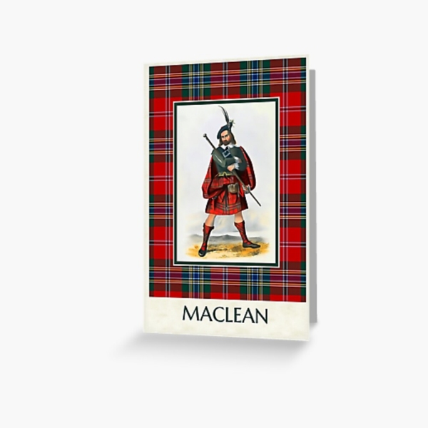 MacLean vintage portrait with tartan greeting card