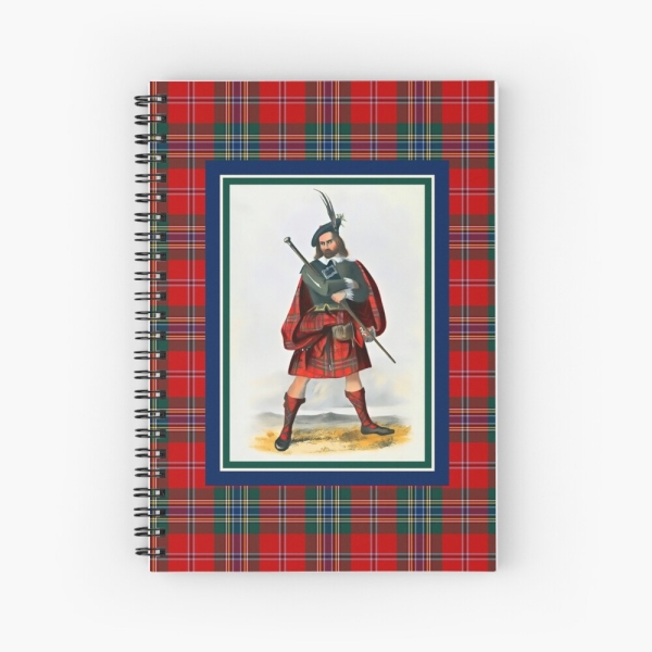 MacLean vintage portrait with tartan spiral notebook