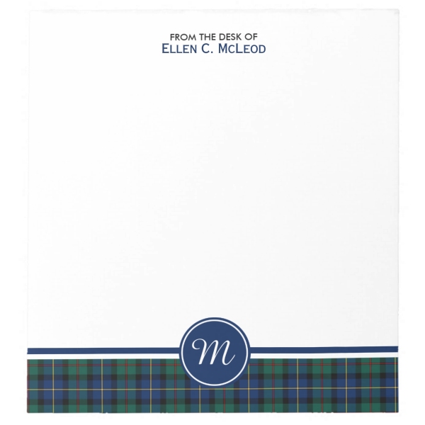 Note pad with MacLeod of Skye tartan border