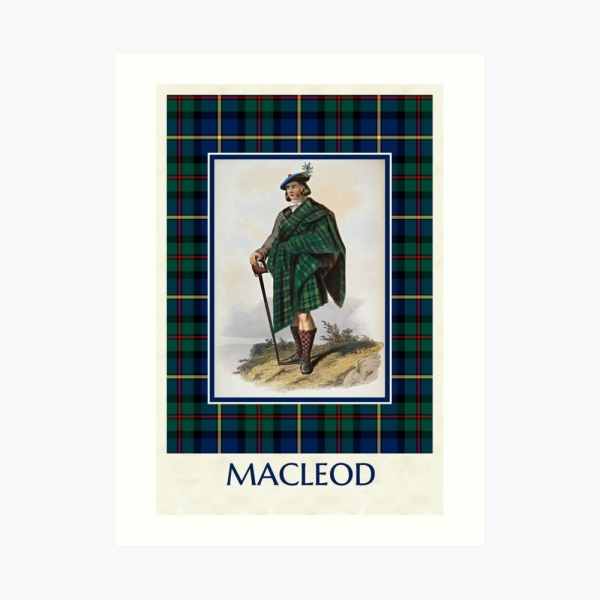 MacLeod of Skye vintage portrait with tartan art print
