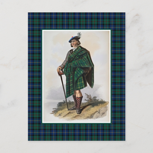 MacLeod of Skye tartan vintage postcard