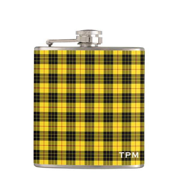 MacLeod tartan hip flask