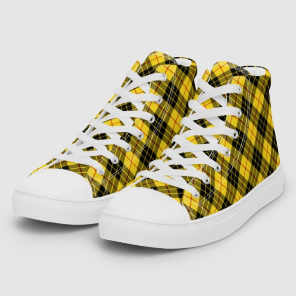 MacLeod tartan men's white hightop shoes