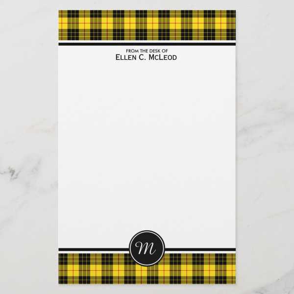 Stationery with MacLeod tartan border