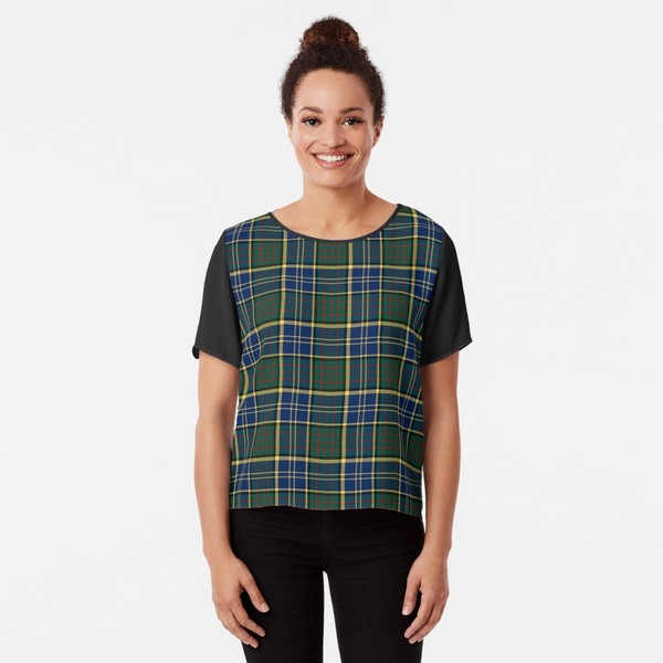 MacMillan tartan chiffon top