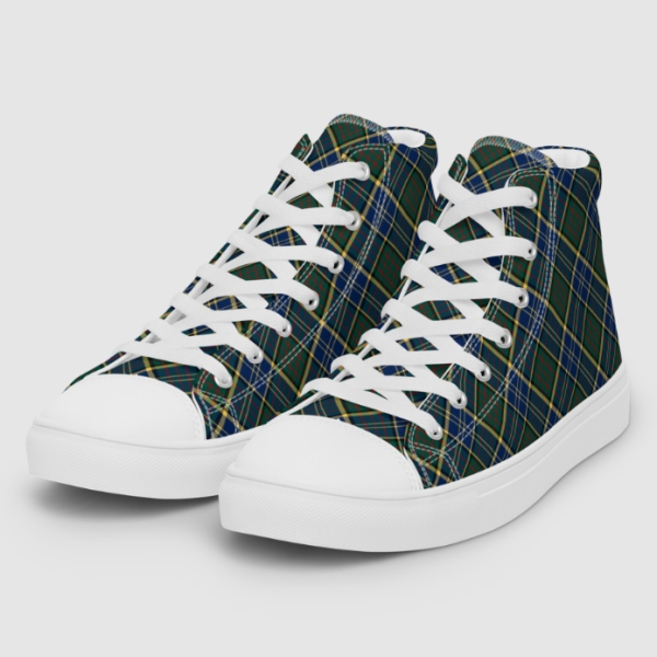 MacMillan Hunting tartan men's white hightop shoes