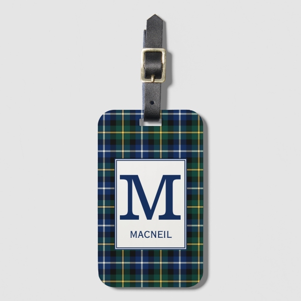 MacNeil tartan luggage tag