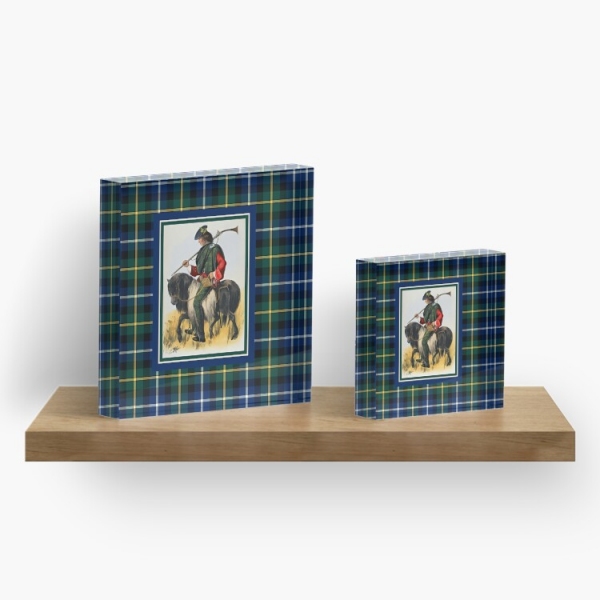 MacNeil vintage portrait with tartan acrylic block