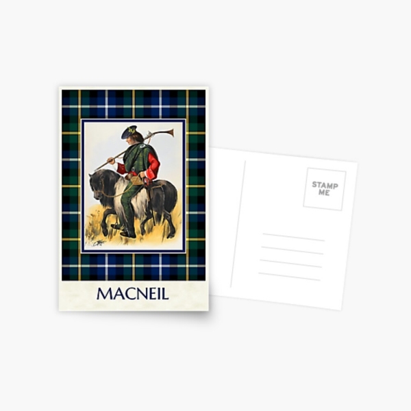 MacNeil vintage portrait with tartan postcard