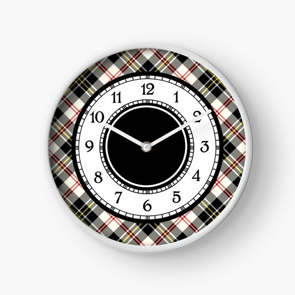 MacPherson Dress tartan wall clock