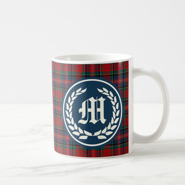 MacPherson tartan monogrammed mug