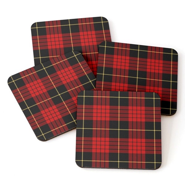 MacQueen tartan beverage coasters