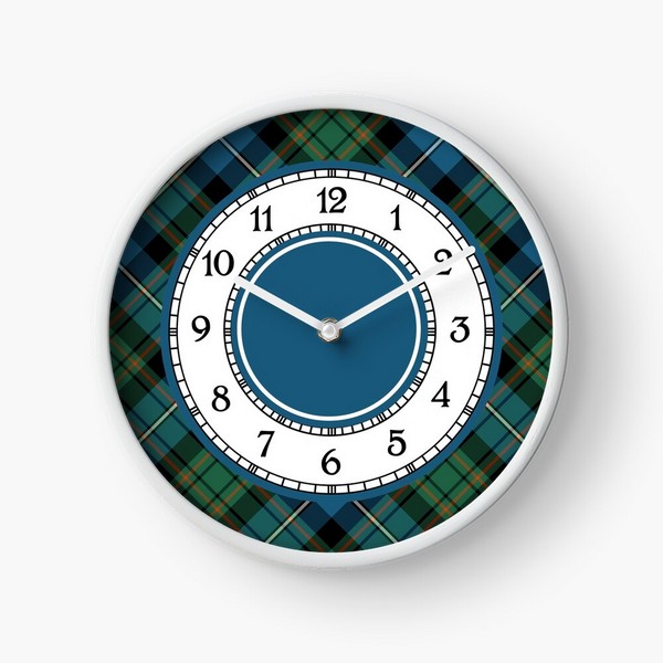 MacRae tartan wall clock