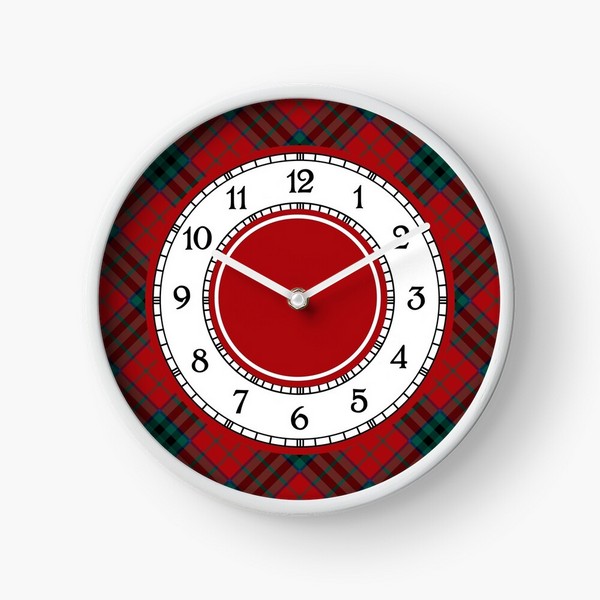 MacTavish tartan wall clock