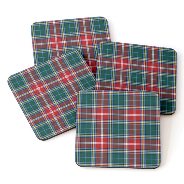 MacWhirter tartan beverage coasters