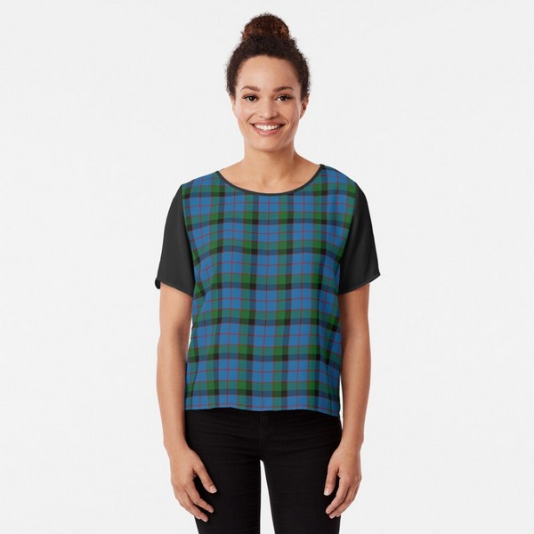 MacWilliam tartan chiffon top