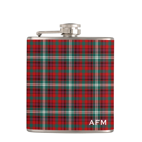 Maguire tartan hip flask