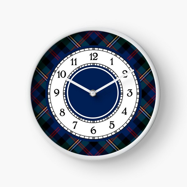 Malcolm tartan wall clock