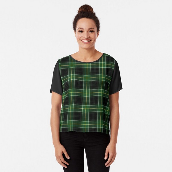 Malone tartan chiffon top