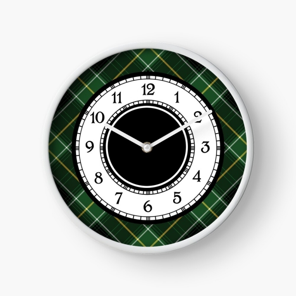 Malone tartan wall clock