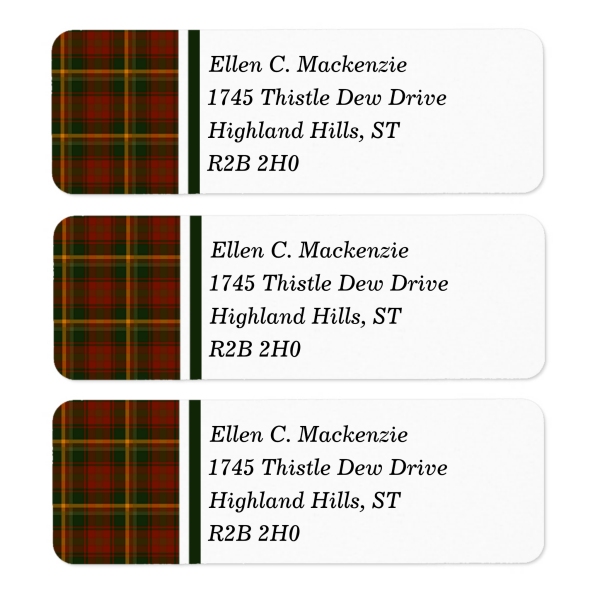 Canadian National Tartan Labels