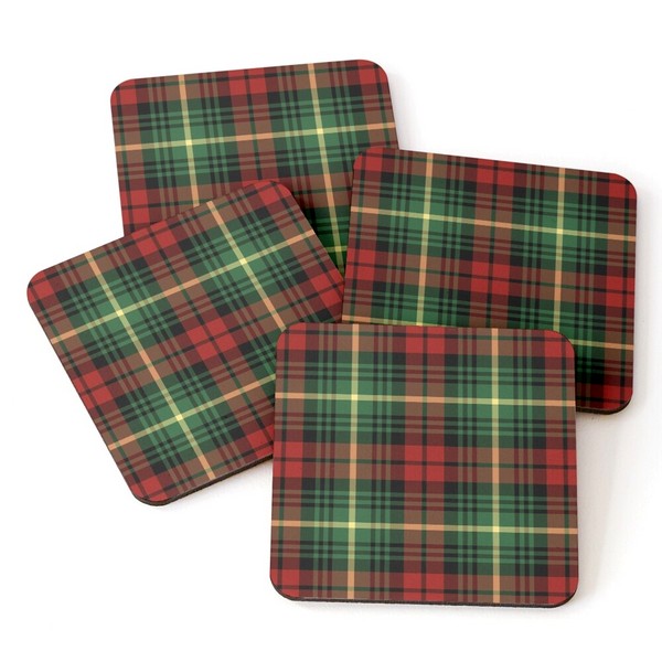 Martin tartan beverage coasters