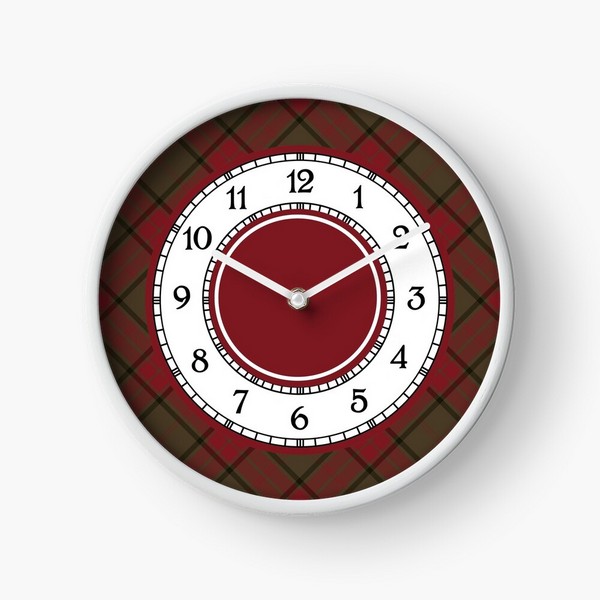 Maxwell Hunting tartan wall clock