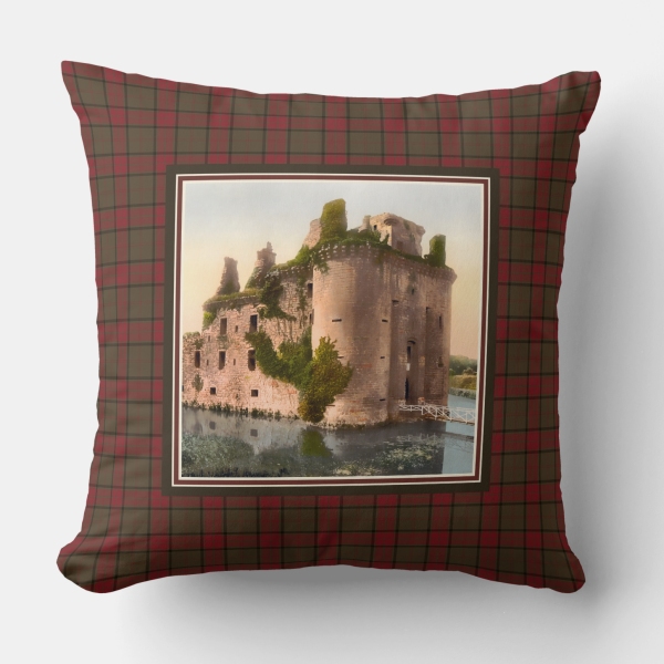 Maxwell Hunting tartan castle throw pillow