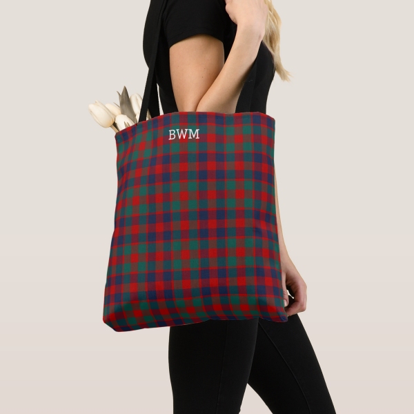 McGowan tartan monogram tote bag