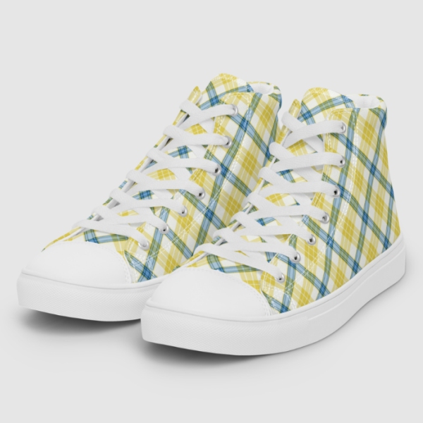 McGrath tartan men's white hightop shoes