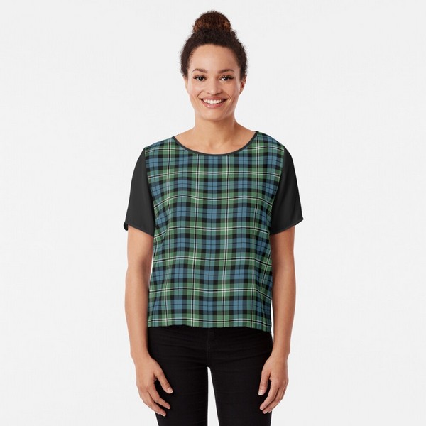 Clan Melville tartan chiffon top