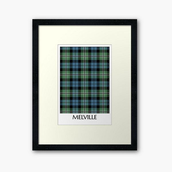 Clan Melville tartan framed print