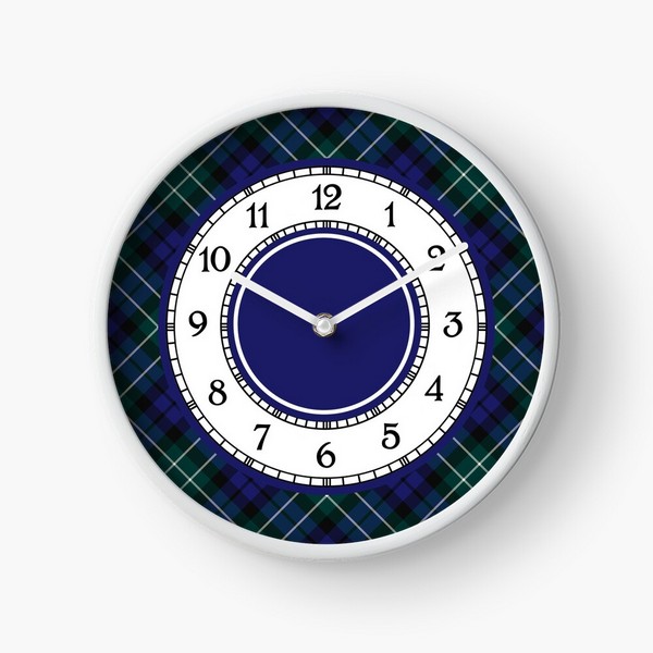 Menteith tartan wall clock