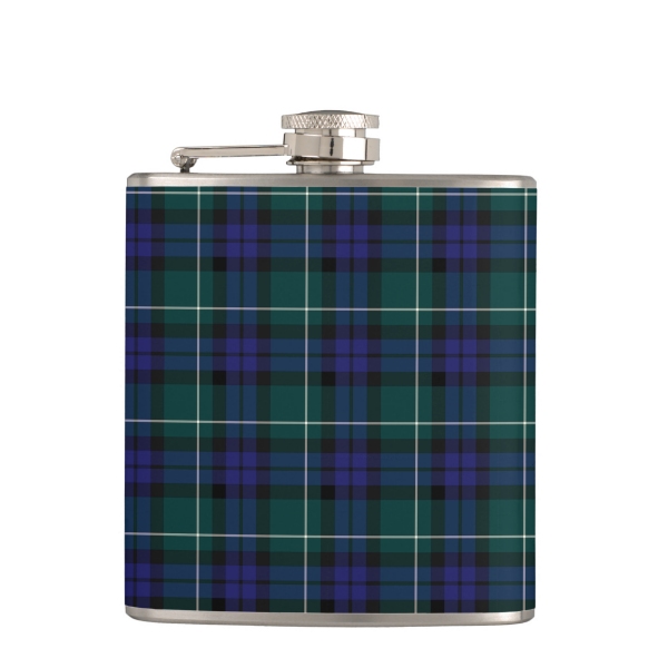 Menteith tartan hip flask