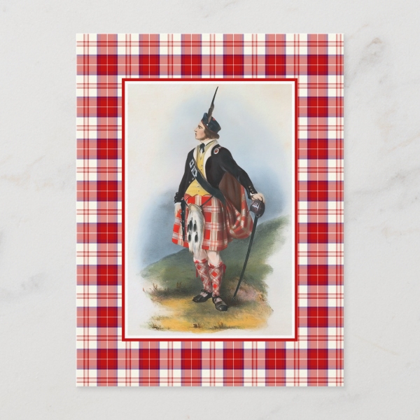 Clan Menzies tartan postcard