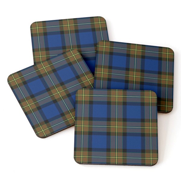 Minnock tartan beverage coasters