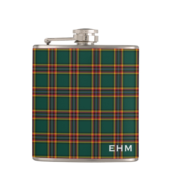 Moran tartan hip flask