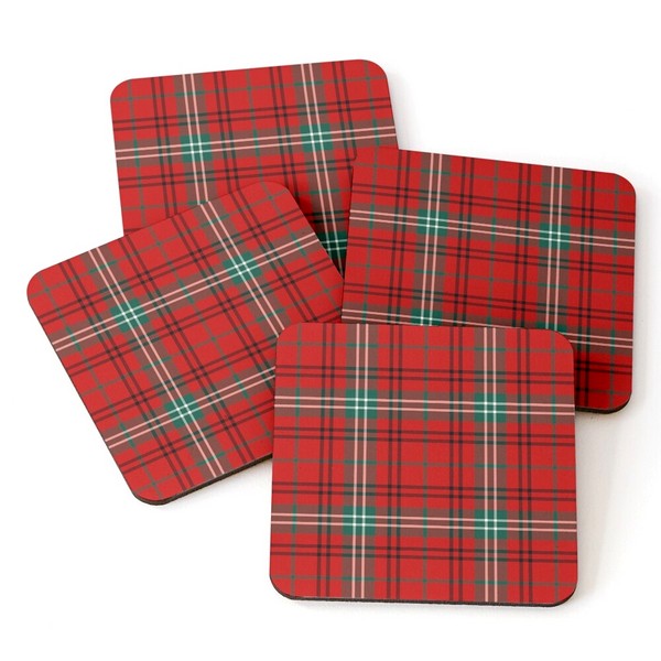 Clan Morrison Red Tartan Coasters
