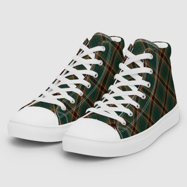 Murphy tartan men's white hightop shoes