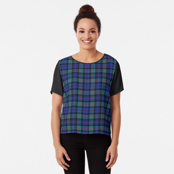 Murray Modern tartan chiffon top