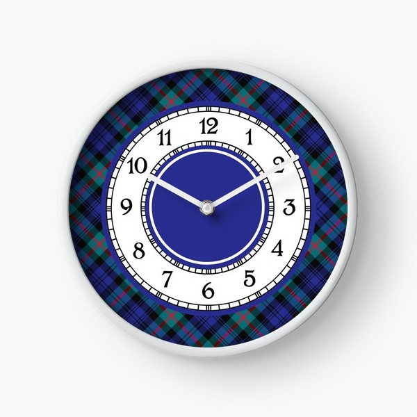 Murray Modern tartan wall clock