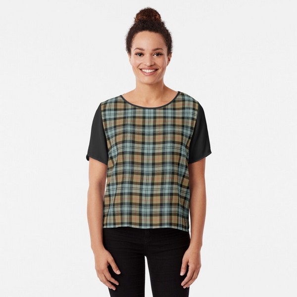 Murray Weathered tartan chiffon top