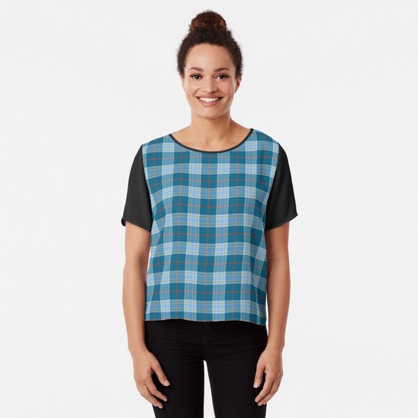 Musselburgh District tartan chiffon top