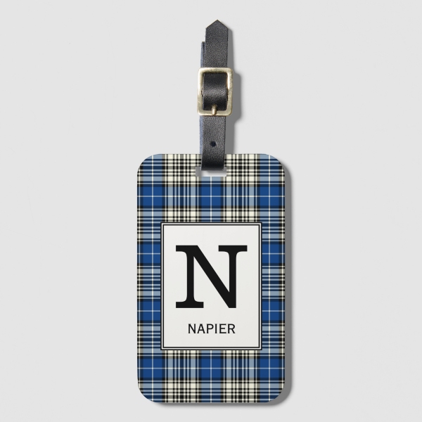 Napier tartan luggage tag