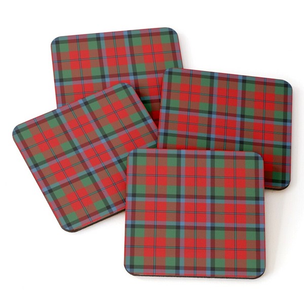 Naughton tartan beverage coasters