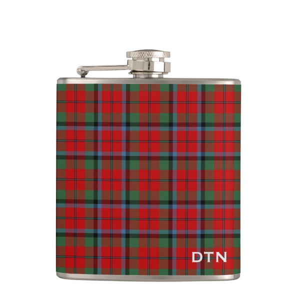 Naughton tartan hip flask