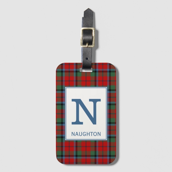 Naughton tartan luggage tag