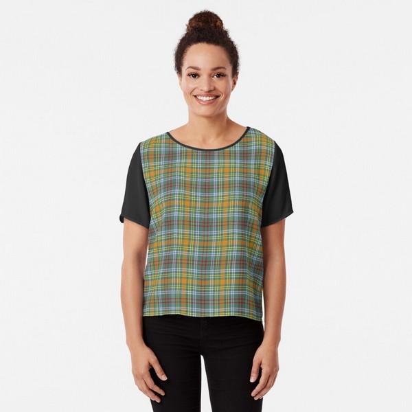 O'Brien tartan chiffon top