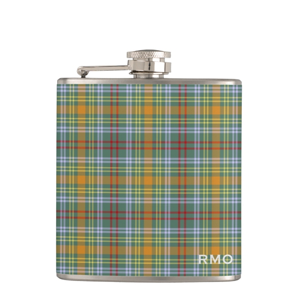 O'Brien tartan hip flask