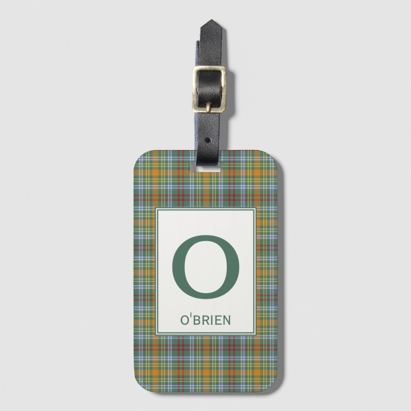 O'Brien tartan luggage tag